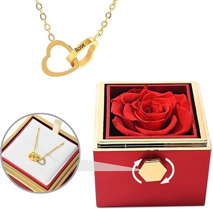 Rotating Preserved Rose - Necklace